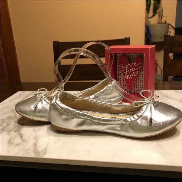 Sam Edelman Felicia Silver Ballet Flats Size 4 - Picture 1 of 8